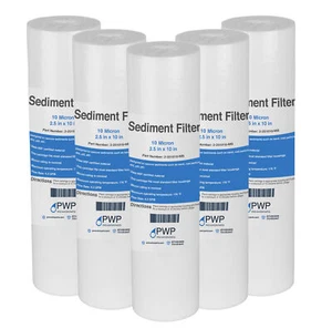 Sediment Melt Blown Water Filter Cartridge Standard 2.5x10" 10 Micron 5 Pack - Picture 1 of 6