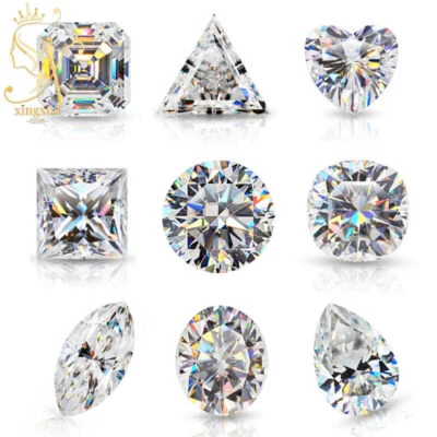 White D Color VVS1 Moissanite Stone Brilliant Cut Loose Gemstone GRA Certificate - Image 1 of 4