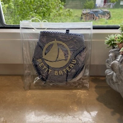 Petit Bateau Badehöschen Slip Ringel Blau Weiß Bikini 74 - 12 Monate Baby - NEU - Bild 1 von 4