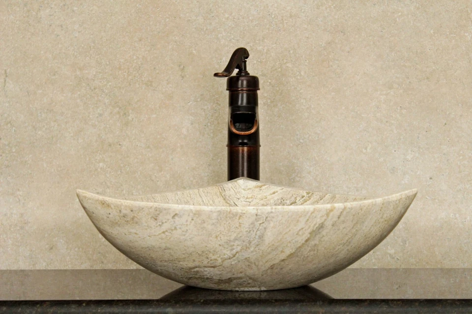 Stone sink bathroom vessel sink travertine marble sinks - Image 1 of 4