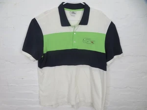Camisa Polo Lacoste Para Hombres 2XL 7 Big Croc Logo Bordada Verde Azul Colorblock - Imagen 1 de 8