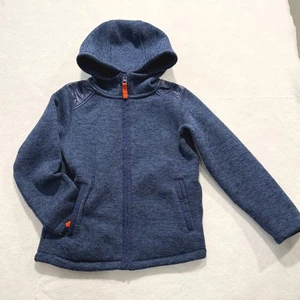 Lands' End Kinder 7 Jungen blau Strick Hoodie Jacke mit durchgehendem Reißverschluss L - Bild 1 von 8