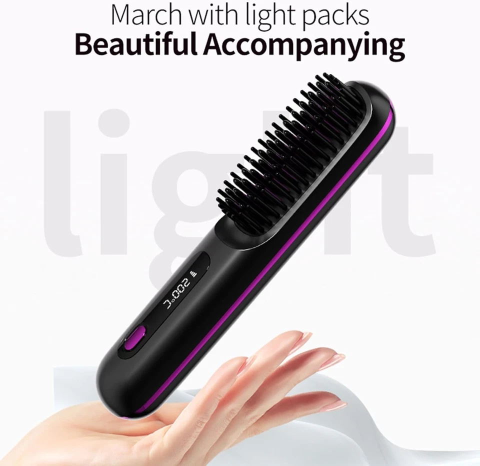 BAOMAEYEA Go Brush Pro,Portable Straightener Brush for Hairs Styling,Gobrush Pro Hair,Rec