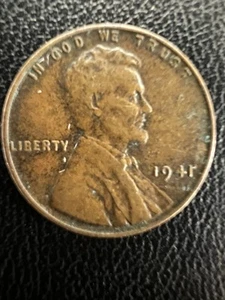 1941 Lincoln Wheat Penny No Letter Mark - Picture 1 of 4