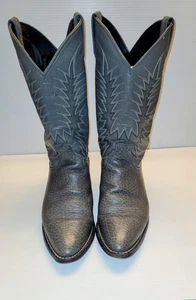 Dan Post Men's Size 9D Gray Leather Western Cowboy Boots Rounded Toe - Picture 1 of 9