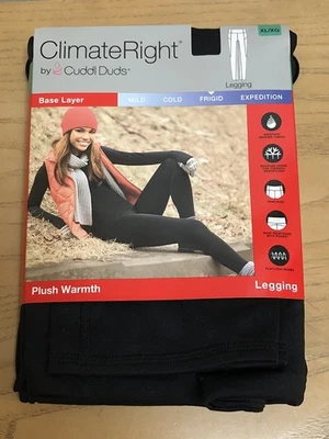 Legging Climate Right By Cuddl Duds capa base felpa fría calor - negro XL/XG Foto 1 de 4