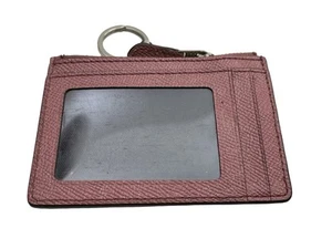Woman’s Coach Pink Coin Purse Credit Card ID Key Chain Holder Zippered - Picture 1 of 6