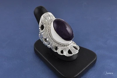 Fabuloso Anillo Suarti Esterlina Genuina Amatista Talla 8.75 Foto 1 de 4