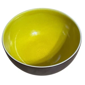 Jars Tourron Citron Yellow 9" Pasta Deep Serving Bowl France French Enamel - Picture 1 of 9
