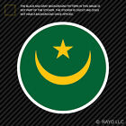 Round Mauritanian Flag Sticker Die Cut Decal Self Adhesive Vinyl Mauritania MRT