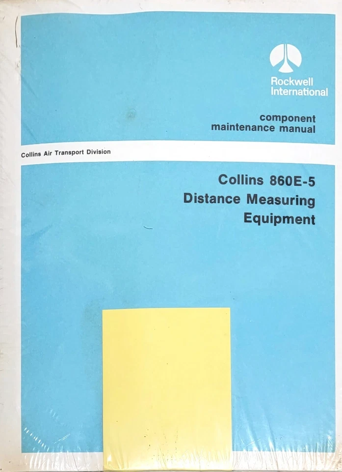 COLLINS 860E-5 Distance Measuring AVIONICS Component Maintenance Manual Rockwell - Image 1 of 4