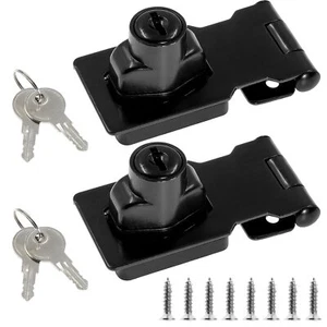2 Packs 2.5 Inch Hasp Locks with Keys, Stainless Steel Hasp Latches, Twist Knob - Picture 1 of 7