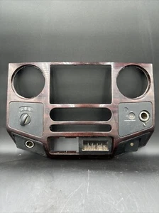 2008-2010 FORD F250 F350 RADIO CLIMATE CONTROL DASH BEZEL TRIM VENTS WOOD OEM - Picture 1 of 11