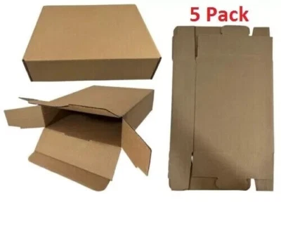 Lot of 5 Boxes 12" x 10" x 3" Corrugated Cardboard Security Shipping Box New - Image 1 of 4