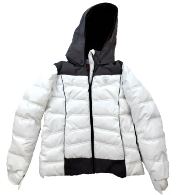 Rossignol Women's White Hooded Puffer SKI Jacket Size 12 Depuis 1907 - Image 1 of 4