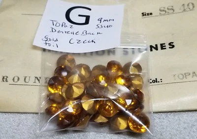 Vtg Crystal Glass 9mm 10mm Rhinestone Pointed Czech WG & Swarovski Jewelry 2026 - Image 1 of 2