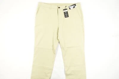 ALFANI ALFATECH KHAKI BEIGE 34X30 弹力中式裤子男式缺陷 — 第 1/4 张图片