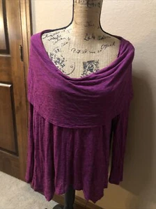 Kensie Pinstripe Asymetrical Hem Cowl Neck Lightweight Sweater Junior XL EUC - Picture 1 of 6