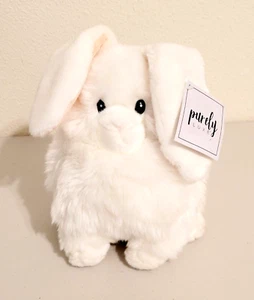 Purely Luxe Aurora White Chubby BUNNY RABBIT Stuffed Animal Plush w/Tag 9" - Picture 1 of 6