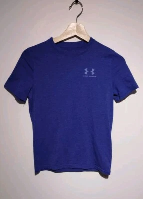 Under Armour Youth M (10-12) T-shirt Blue Short Sleeve Heat Gear Range Crew Neck - Image 1 of 4