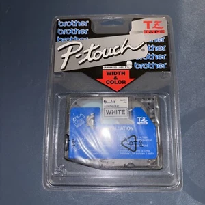 Brother P-Touch Cartuccia Etichetta TZ-211 Larghezza 1/4", Stampa Nera su Nastro TZ Bianco - Foto 1 di 2