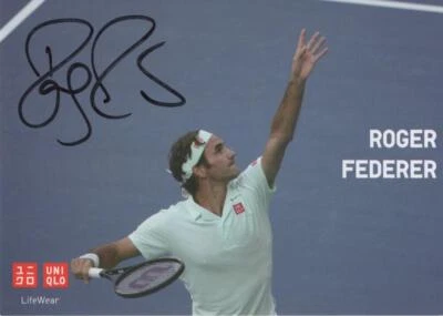 Roger Federer Signed Autograph 4x5.5 Photo Card - 20x Grand Slam Champion w/ JSA - Image 1 of 2