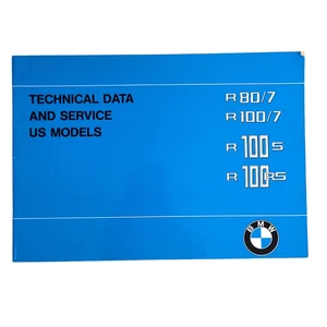 BMW Technical Data Service Manual Book US Models R80/7 R100/7 R100S R100RS - Bild 1 von 6