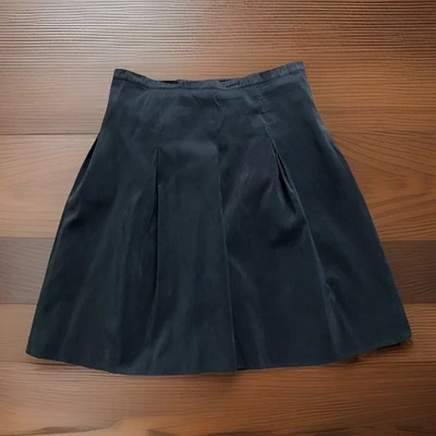 Falda retro ISAAC MIZRAHI de mezcla de seda para mujer 16 forrada negra plisada línea A usada en excelente estado Foto 1 de 4