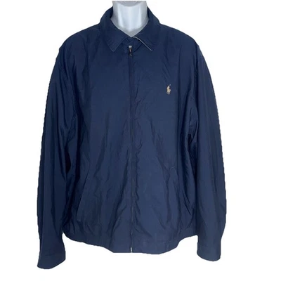 Polo Ralph Lauren Navy Blue Bi-Swing Windbreaker Full Zip Jacket Refined Men XXL - Image 1 of 4