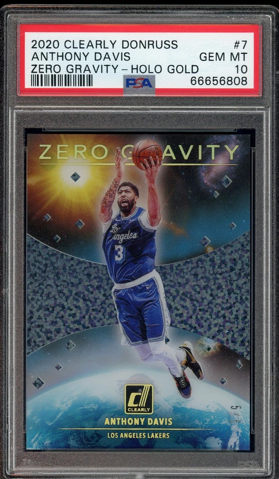 2020-21 Panini Clearly Donruss ANTHONY DAVIS #7 Zero Gravity Holo Gold /5 PSA 10 - Image 1 of 2