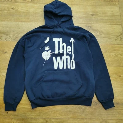 Vintage The Who Hoodie Mens XL Navy Blue Screen Stars 90s Music Band Sweats - image 1 of 4