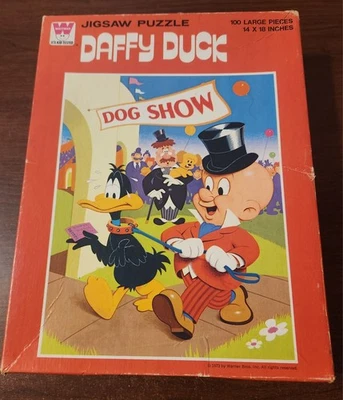 Rompecabezas incompleto de Whitman Warner Bros 1973 Daffy Duck Dog Show 100 piezas  Foto 1 de 4