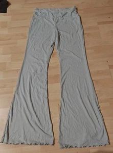 Pantalones para mujer No Boundaries L 11-13 juniors acanalados acampanados con dobladillo de lechuga verde menta - Imagen 1 de 1