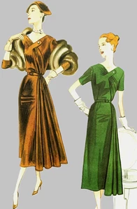 VOGUE Vintage 1951 Style Wiggle Dress Stunning Features! Pattern Size 8-16 UCFF - Picture 1 of 12