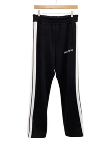 PALM ANGELS Men's UK Large Black Tracksuit Bottoms with White Trim Pre - Loved - Picture 1 of 12