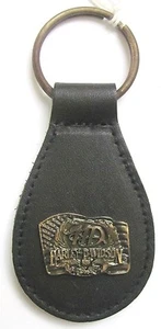 11627 HARLEY DAVIDSON LEATHER & BRASS KEYRING KEY RING AMERICAN FLAG USA - Bild 1 von 1