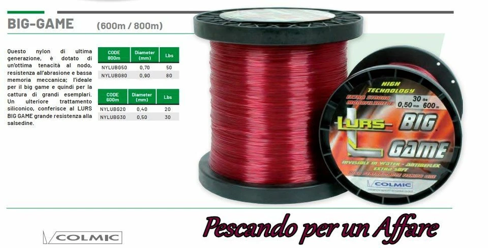 COLMIC BIG GAME monofilo Japan trattato al silicone resistente alla salsedine - Immagine 1 di 1