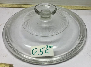 Pyrex G-5-C  ribbed clear glass replacement lid  7. 3/4 round * Pre Owned - Picture 1 of 3