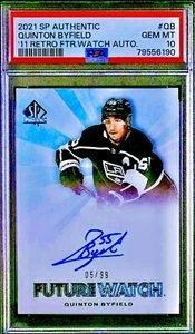 /99 POP 13 PSA 10 RC Quinton Byfield 2021 SP Future Watch Auto Rookie Retro SSP - Picture 1 of 3