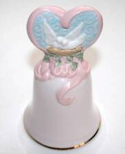 Avon 1995 Love's Beginnings Pastel Pink Dove Heart Bell  #1303