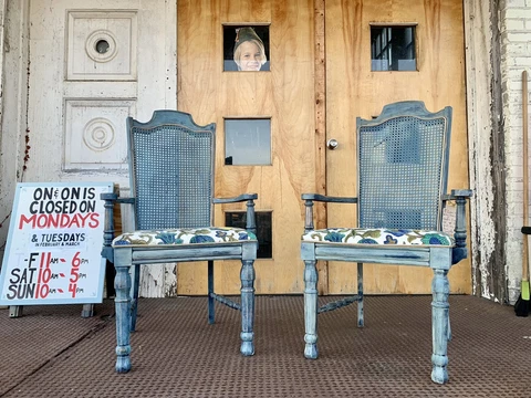 Vintage Cane high back chairs French Country Style painted Dining Chairs Boho Cover