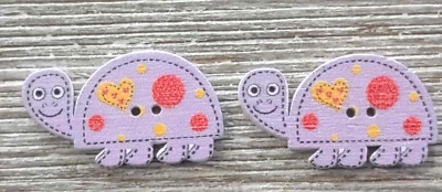 2 botones de costura tortuga púrpura artesanía madera 2 agujeros 1 1/8"  Foto 1 de 2