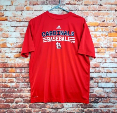 🔥 Camisa de treinamento atlético St. Louis Cardinals Adidas ClimaLite vermelha masculina GG - Imagem 1 de 4