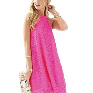 LILLY PULITZER ~ QUINN Halter DRESS in Pink Knotty Lace XXS - Picture 1 of 6