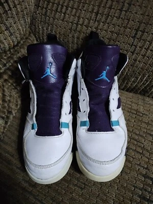 Zapatos Air Jordan Flight Club 91 Azul Púrpura Blanco Juvenil 2.5 Limpios Sin Cordones  Foto 1 de 4