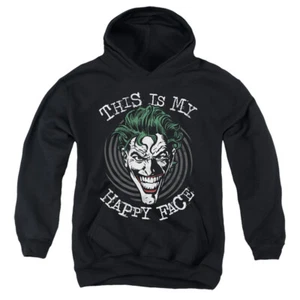 Batman Kids Hoodie Happy Face Spiral Black Hoody - Picture 1 of 1