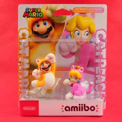 Nintendo amiibo Cat Mario Peach Chat Felino set W/Tracking# Super Mario 3D World - Image 1 of 4