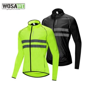 WOSAWE Men Cycling Jacket Windproof Waterproof Reflective Bike Cycle Windbreaker - Picture 1 of 19