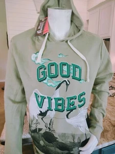 BLIND ROOSTER Optimistic Opportunity GOOD VIBES Cranes Mens NWT Hoodie $99.95 L - Picture 1 of 11