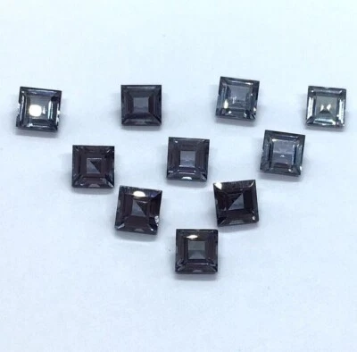 AAA  Alexandrite Synthetic Square Crystal Nano Faceted Gemstone Size 5mm to 10mm - Image 1 of 4